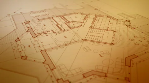 Architecture house plan Stock Footage 661518