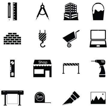 Architecture icon set Illustrazione stock