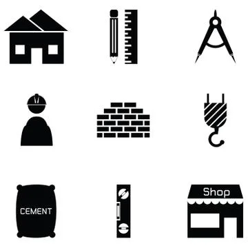 Architecture icon set Stock Illustration