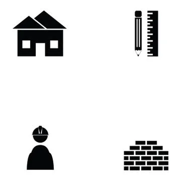 Architecture icon set Stock Illustration