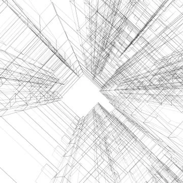 Architecture inside 3d rendering Stock Illustration