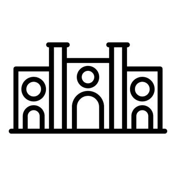 Architecture landmark icon outline vector. Monument building イラスト素材