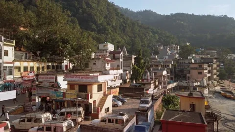 Architecture of Laxman Jhula, Rishikesh. Stock Footage 150239661