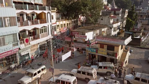 Architecture of Laxman Jhula, Rishikesh. Stock Footage 150239756