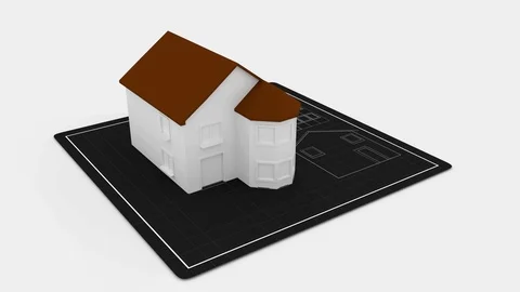 Architecture Layout Plan of Home Draft Sketch Digital Animation Stock Footage 100768109