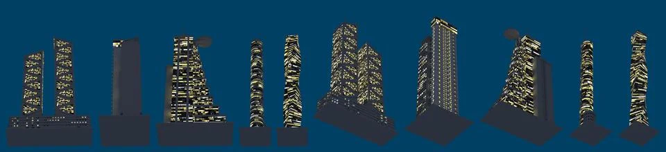 Architecture with lights turned on Ilustración de archivo