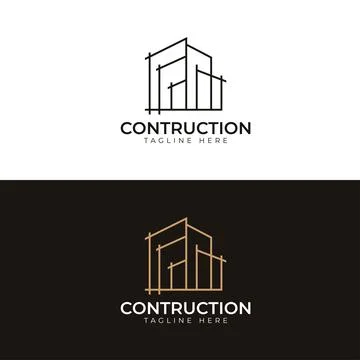 Architecture logo design, Vector construction company brand design template.  Stock Illustration