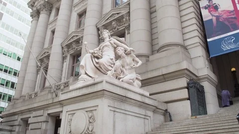 Architecture of lower Manhattan, Wall Street. Stock Footage 77607371