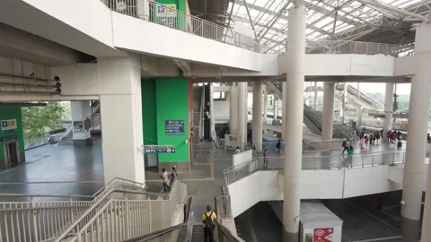 Architecture of the metro station transitions between the lines. Stock Footage 313751528