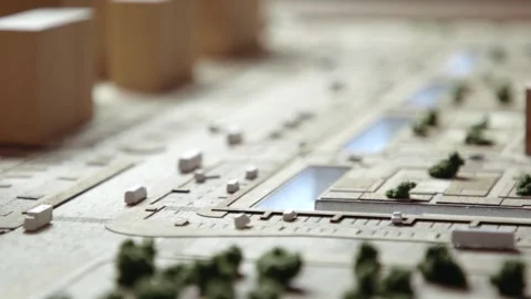 Architecture Model for Construction of City Streets with Buildings and Roads Stock Footage 296209663