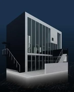 Architecture model house with blueprints. Vector Stock Illustration