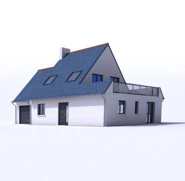 Architecture model, house c Stock Illustration