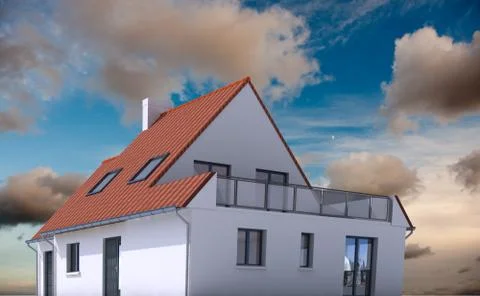 Architecture model on real background a Stock Illustration