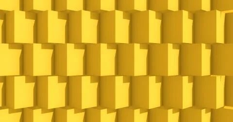 Architecture modern shape, yellow cube wall Stock Illustration