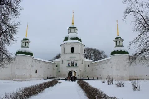Architecture of a monastery in winter Stock Photos