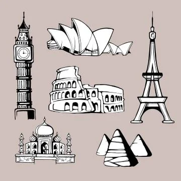 Architecture monuments Ilustração Stock