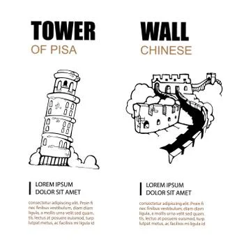 Architecture monuments Stock Illustration