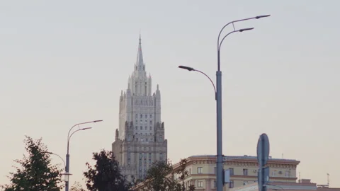 Architecture of moscow, sunset light Stock Footage 240261641
