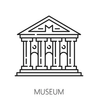 Architecture museum building exposition line icon Ilustración de archivo
