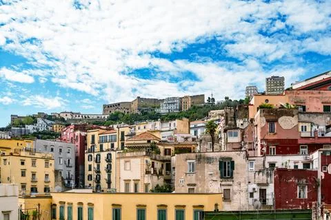Architecture of the Naples, building built around Vomero hill, Naples 스톡 사진