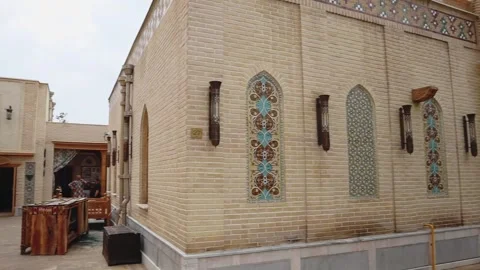 The architecture of the new tourist complex Samarkand city Silk Road Stock-Footage 243760830