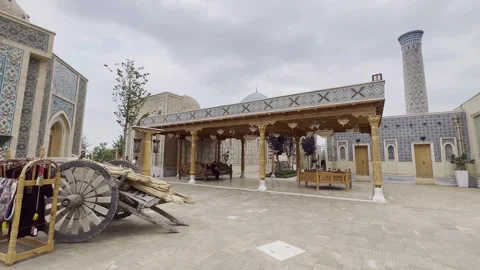 The architecture of the new tourist complex. Samarkand, Uzbekistan. May 7, 2023 Stock-Footage 249447741