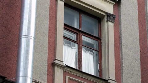 The architecture of the old city. View of the facade of an apartment building 库存影片 63988103