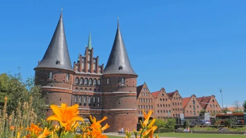 Architecture of the Old Part of Lubeck, Germany. UNESCO World Heritage Stock Footage 111205341