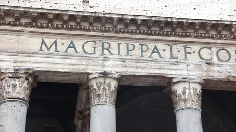 Architecture of Pantheon, located on Piazza della Rotonda. Stock Footage 124662387