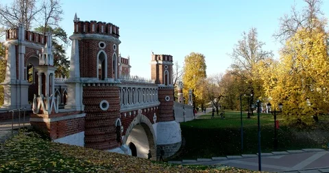 Architecture in the Park Tsaritsyno Video stock 96679779