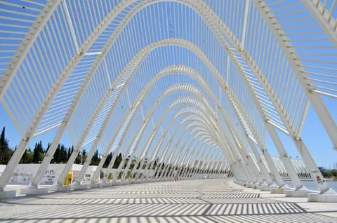 Architecture Pattern Details of Athens Olympic Stadium, Greece Stock Photos