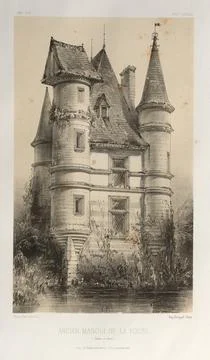 Architecture Pittoresque ou Monuments des XVeme. Et XVIeme. Siecles: Chatea.. Stock Illustration