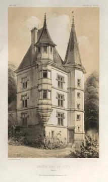 Architecture Pittoresque ou Monuments des XVeme. Et XVIeme. Siecles: Chatea.. Stock Illustration