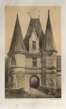 Architecture Pittoresque ou Monuments des XVeme. Et XVIeme. Siecles: Chatea.. Stock Illustration