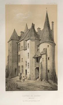Architecture Pittoresque ou Monuments des xveme. Et xvieme. Siecles: Chatea.. イラスト素材
