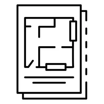 Architecture plan icon, outline style 스톡 일러스트