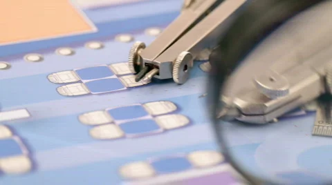 Architecture plan of interior &amp; tools Stock Footage 622558