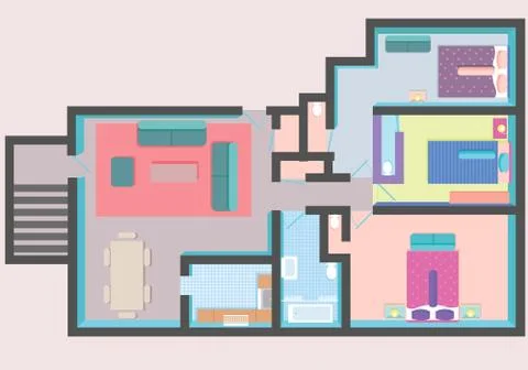 Architecture plan in top view Stock Illustration