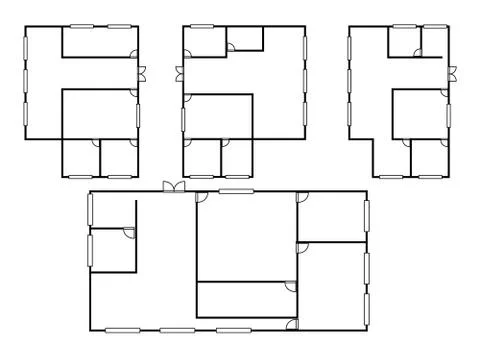 Architecture plans in top view Stock Illustration