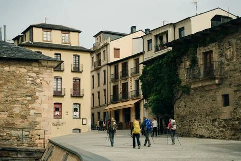 Architecture of Ponferrada in Spain - may 2023 Stock Photos