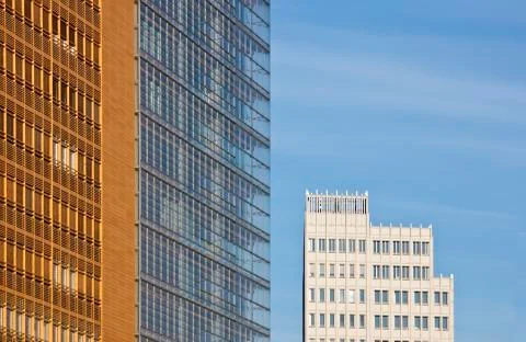 Architecture at Potsdamer Platz, Berlin. Stock Photos