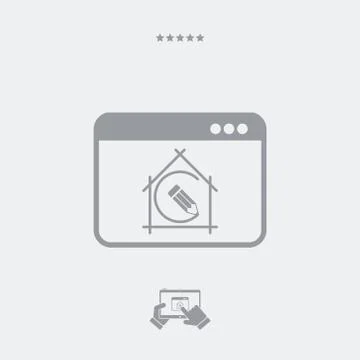 Architecture project flat icon Stock Illustration