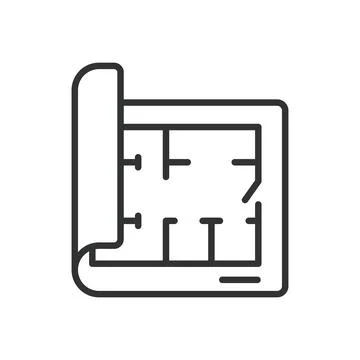 Architecture Project, icon in line design. Architecture, project, blueprint Ilustración de archivo