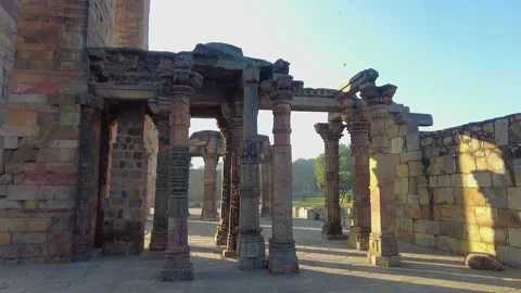 Architecture of Qutub Complex, Delhi, India Stock Footage 226594093