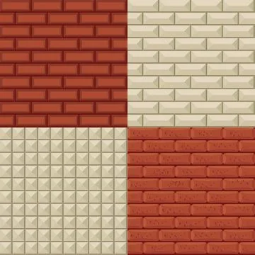 Architecture rustication types set smoth Stock Illustration