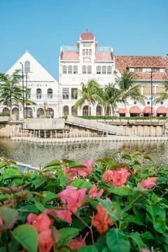 Architecture scenery of the old town square of Batavia, Jakarta, Indonesia Stock Photos