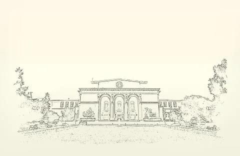 Architecture. sketch. drawing of building 스톡 일러스트