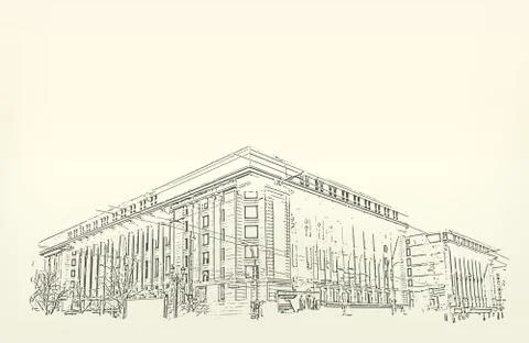 Architecture. sketch. drawing of building Stock Illustration