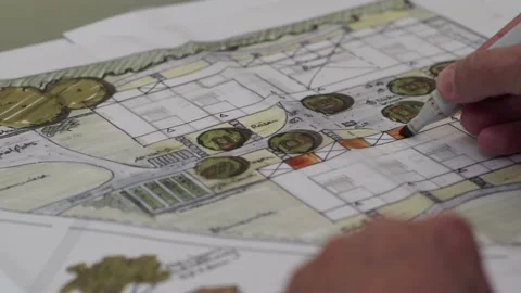 Architecture sketch drawing Video stock 147396035