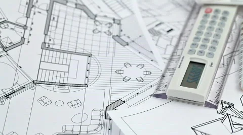 Architecture sketch of the house  Stock Footage 742500